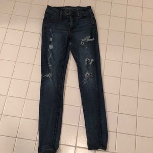 American Eagle ripped high rise skinny jeans